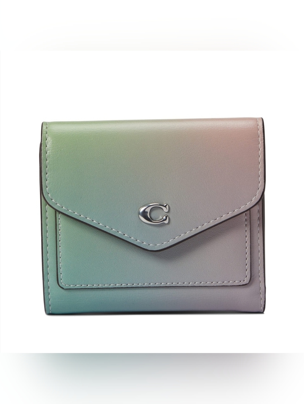 Coach Ombre Leather Wyn Small Wallet in the Pale Pistachio Multi colorway💗💙💚 - Picture 3 of 16